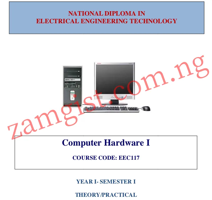 EEC 117 pdf download: Computer Hardware I pdf download