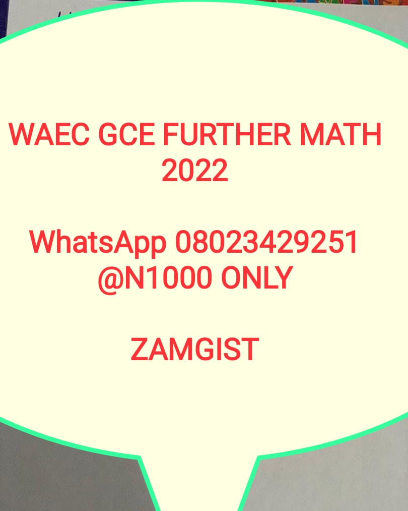 Waec GCE Further Mathematics 2023 Questions And Answers