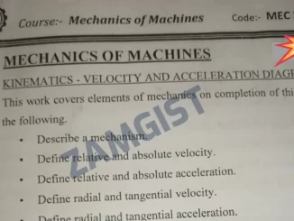 MEC 315 Pdf Mechanics Of Machines