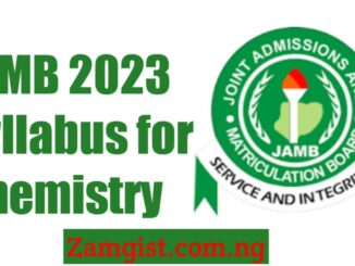 JAMB 2023 syllabus for Chemistry