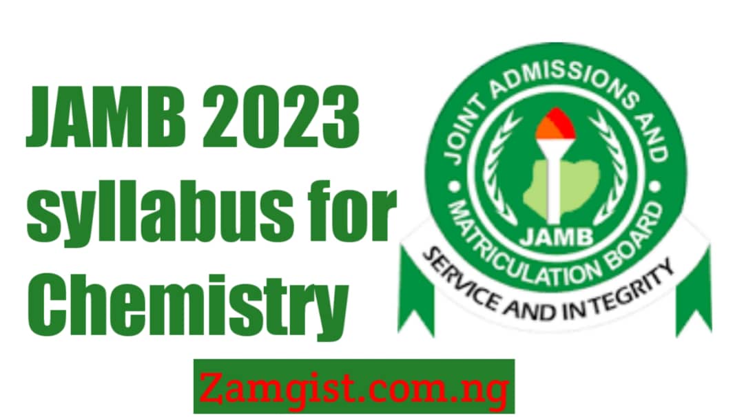 JAMB 2023 syllabus for Chemistry
