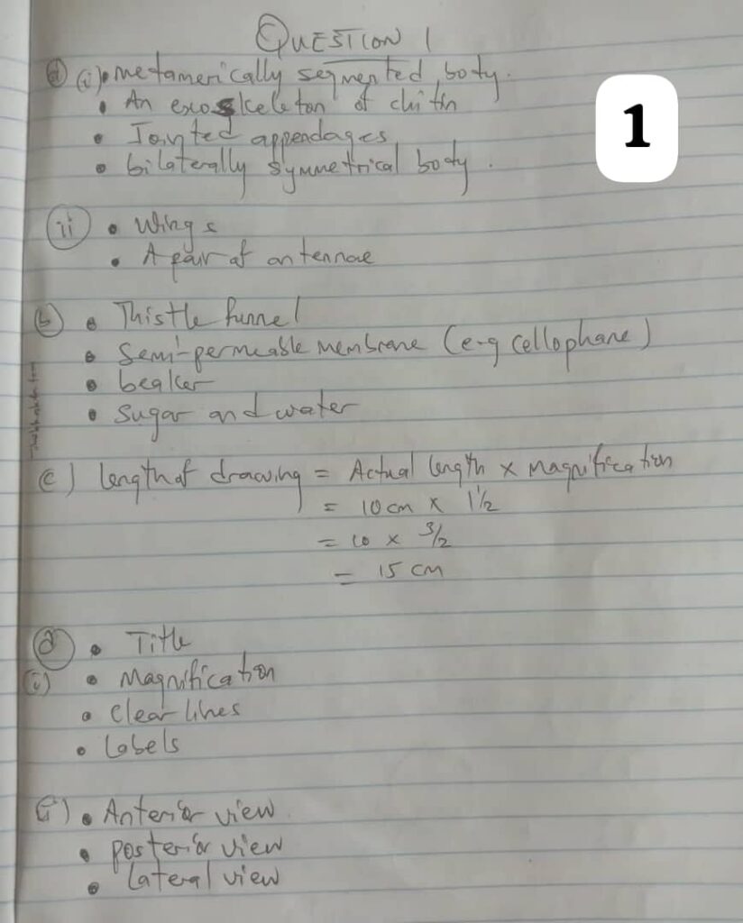 2024 WAEC GCE Biology Answer